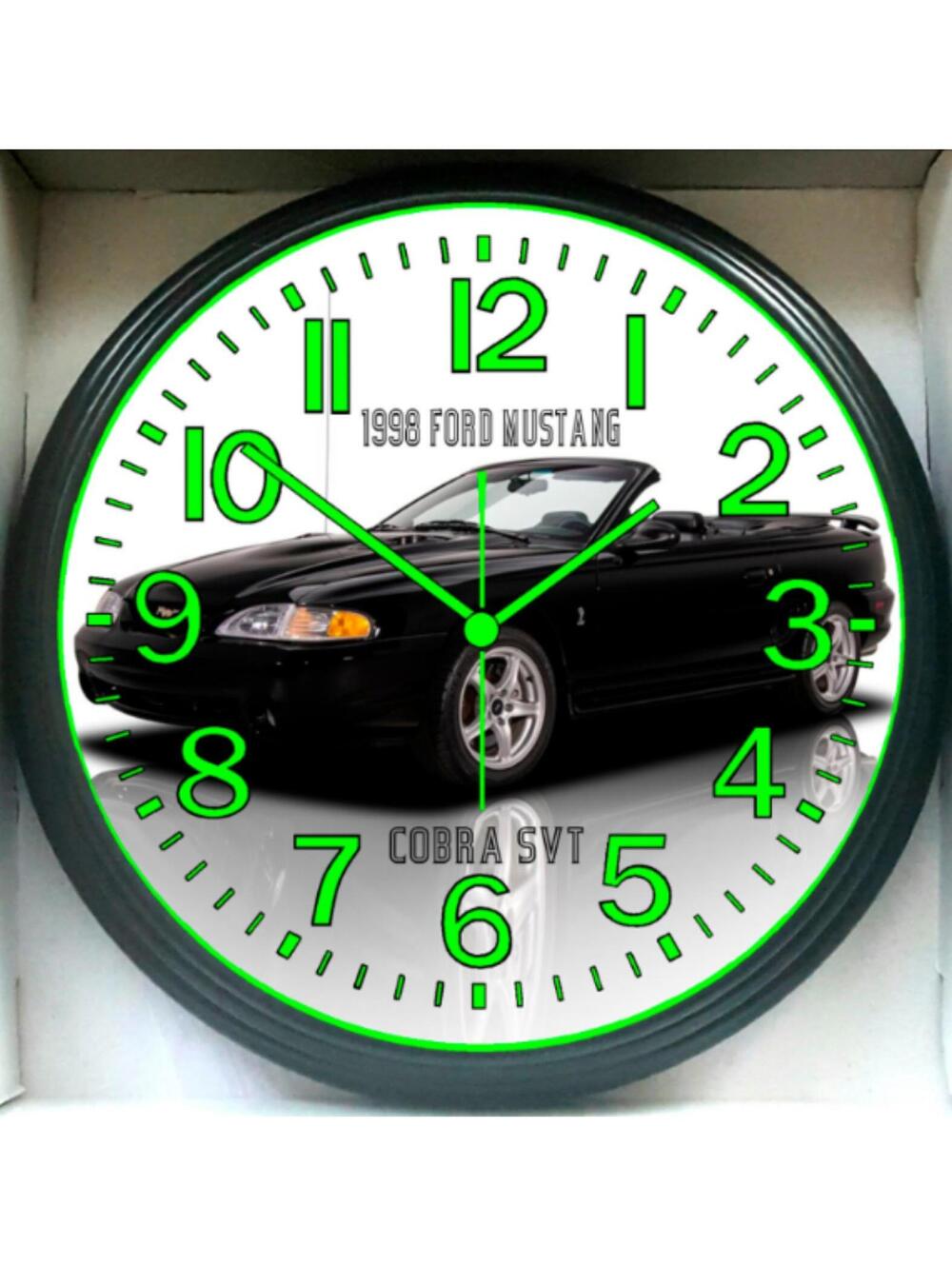 1998 Ford Mustang Cobra Garage Shop Glow In The Dark Wall Clock New!